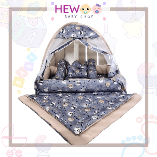 KASUR BAYI KELAMBU SET LENGKAP BEDCOVER MOTIF TERBARU TERMURAH