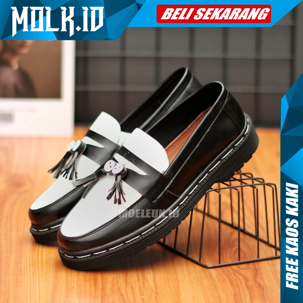 MOLK Sepatu Docmart Pria Nightmare Loafers Kerja Kuliah Simple Trendy Kekinian