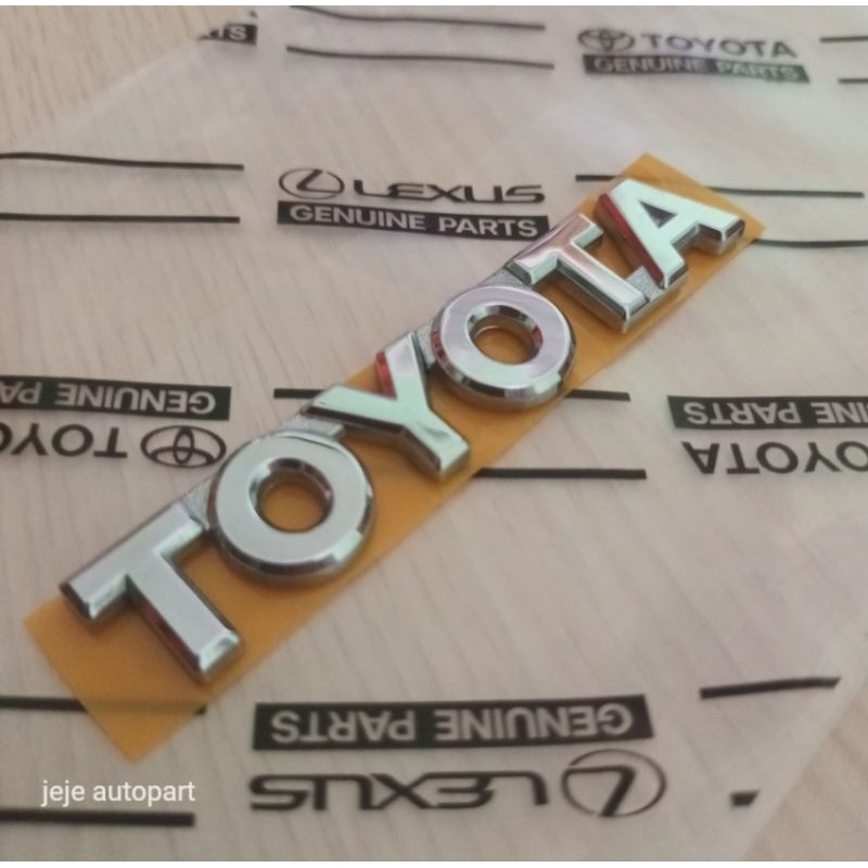 emblem bagasi tulisan toyota kecil 7.5cm original