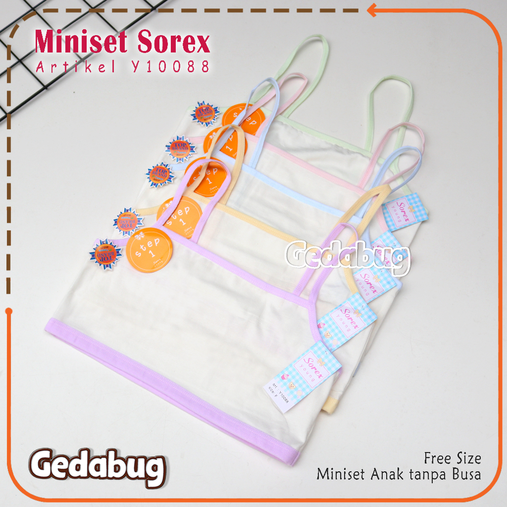 Miniset Sorex Young Y 10088 Miniset Anak Remaja Step 1 Y10088 Freesize Tanpa Kawat Airy Free Size | Gedabug