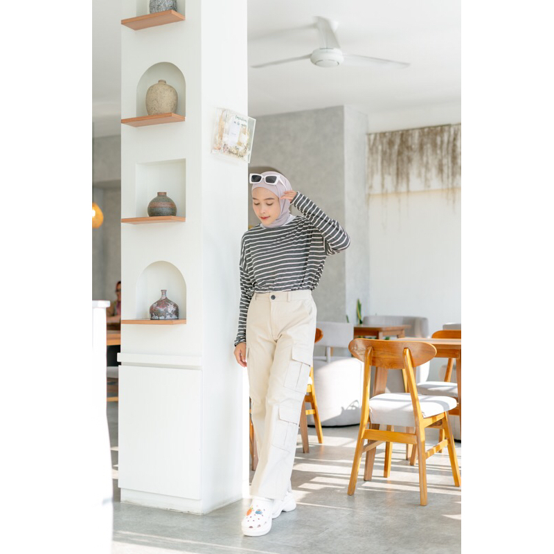 Vicenzo Pocket Cargo Pants Soft Jeans Stretchy ngaret | Celana Panjang Nyaman Premium Kancing Kantong