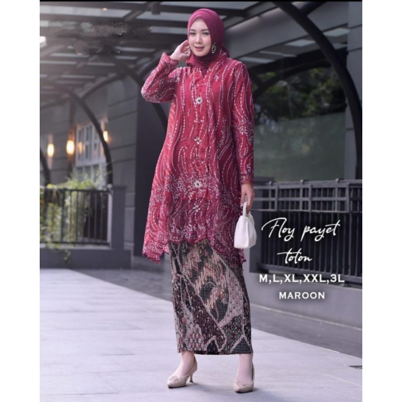 Stelan Kebaya Floy Payet Tuton Original Butik