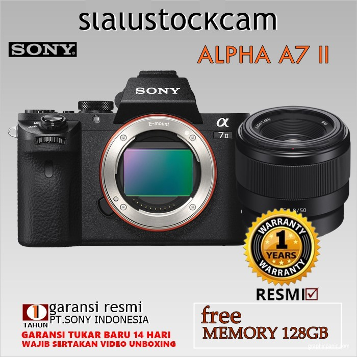 Sony Alpha A7II Body Only + Lensa FE 50mm f/1.8 / Alpha a7II kit 50mm
