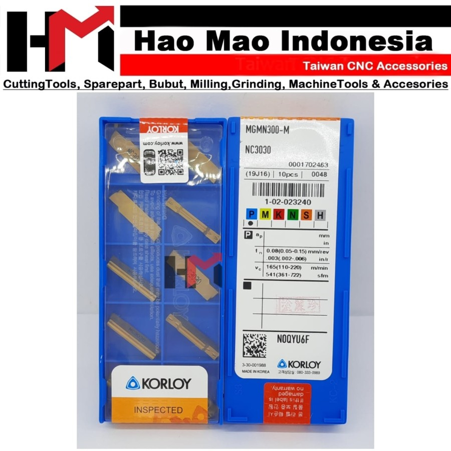 INSERT MGMN300-M NC3030 ORI KORLOY