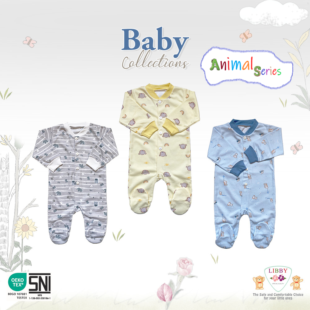 [TOMS] [BUNDLE HEMAT 3pcs] LIBBY (3pcs) Jumper Panjang Tutup Kaki Bayi Motif Terbaru Grosir