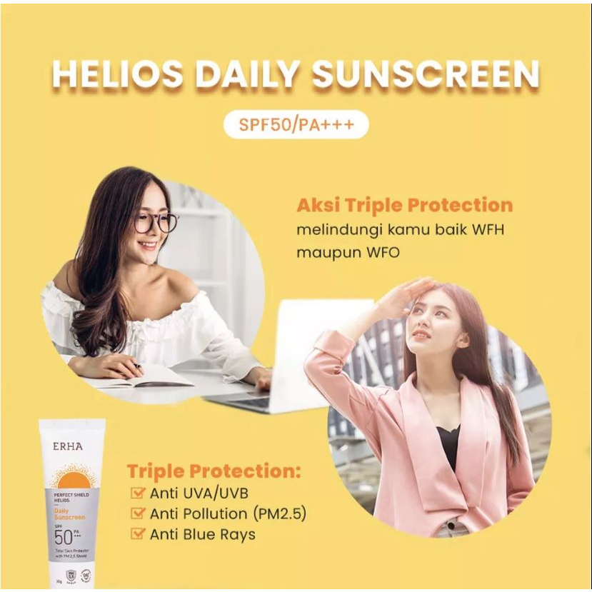 ERHA PERFECT SHIELD SUNSCREEN HELIOS SPF 50 30GR/ SUNSCREEN WAJAH