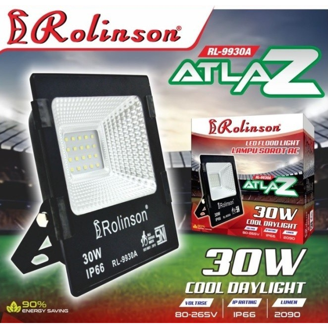 Lampu Sorot LED AC 30 Watt Rolinson RL-9930A Atlaz Tembak LED Listrik