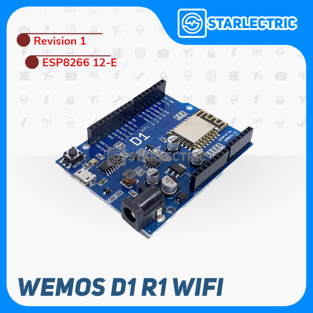 WeMos D1 R1 Wifi ESP8266 NodeMCU ESP-12E UNO Based Shield 8266