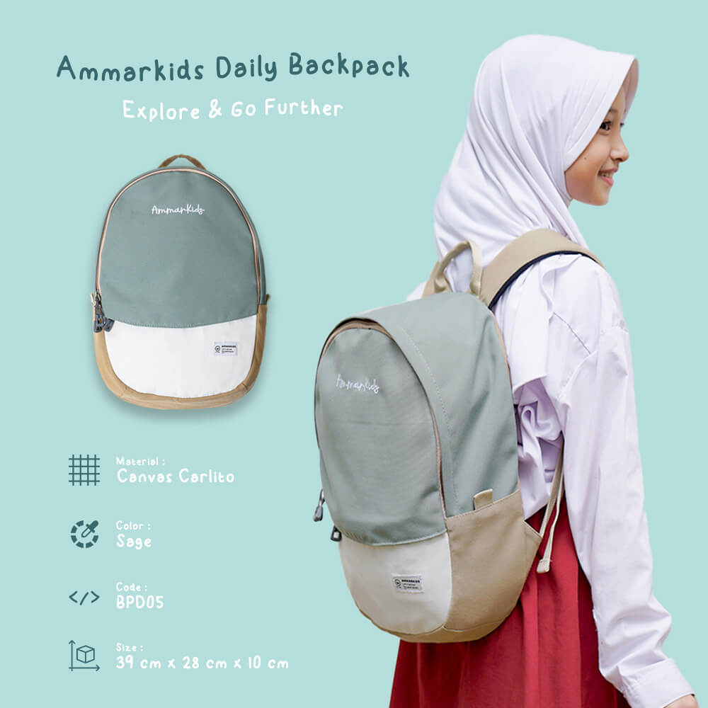 AMMARKIDS Tas Gendong Sekolah Anak Perempuan dan Laki Laki SD SMP Ransel Daily Backpack 2 In 1 Model Terbaru Kualitas Prmium Terbaik Motif Lucu Warna Hitam Navy Pink Hijau Tosca Merah Bisa COD