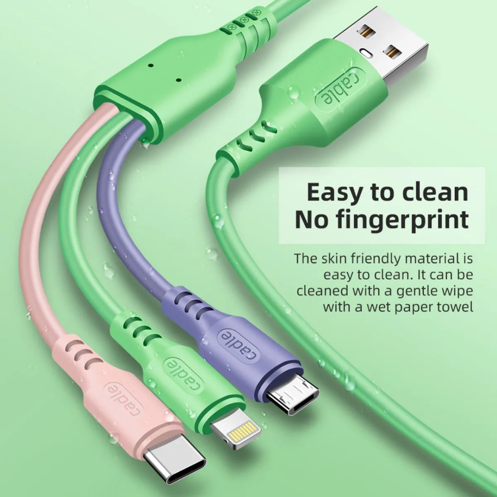 3 in 1 USB Cable For Mobile Phone  Import Kabel Charger 3 in 1 Micro USB Type C TYPE-C Lighning 3A Fast Charging 1.2M Nylon Braided Cable