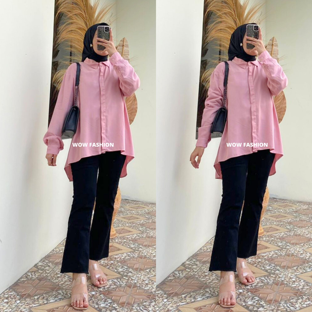 WOW-B-W Bitna Kemeja Rayon Twill - Kemeja Jumbo Wanita