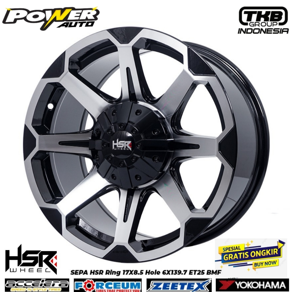 VELG mobil HSR tipe SEPA R17 lebar 8,5 lobang baut 6 untuk nissan terrano dll