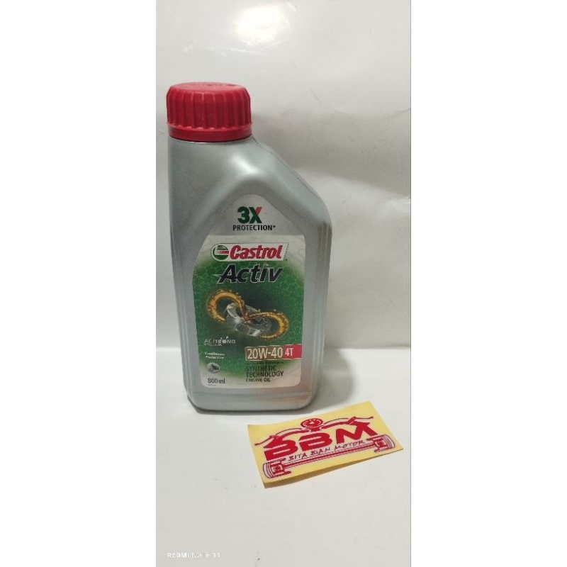 OLI MESIN CASTROL ACTIV 4T 0.8L API SL JASO MA2 ASLI