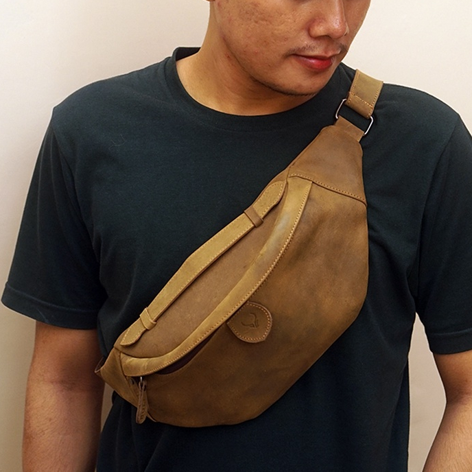 WAIST BAG KULIT SAPI ASLI l Brangus Waist Bag l by BULL.LTHR