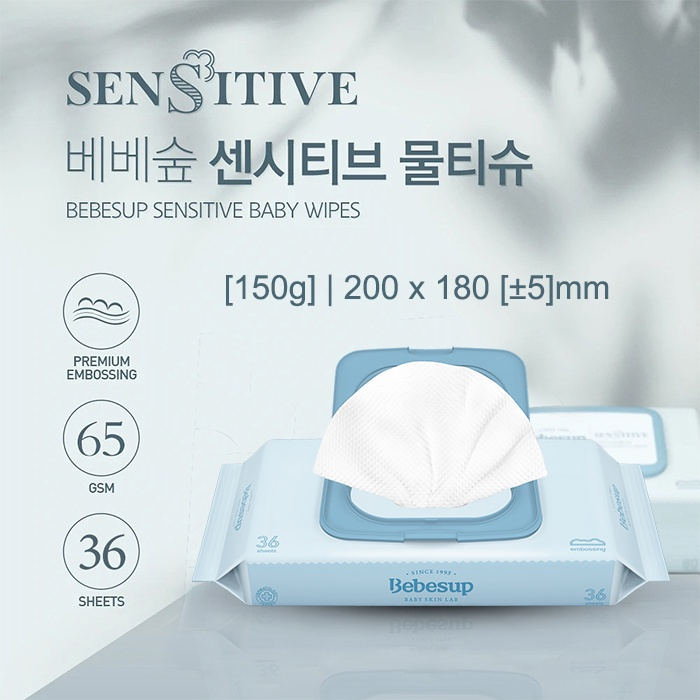 BEBESUP SENSTIVE BABY WIPES (36 SHEETS) - TISSUE/TISU BASAH BAYI