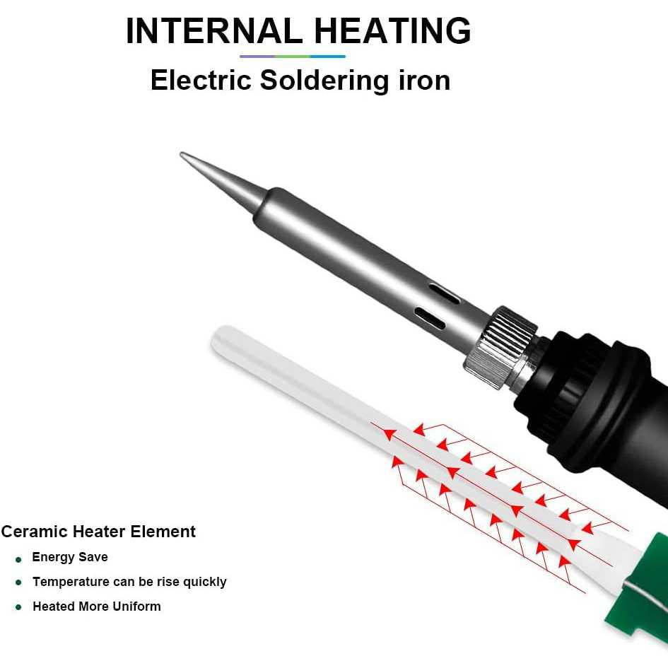 Solder Elektrik Adjustable Temperature 220V 60W with Switch Solder Elektronik Cepat Panas Hemat Energi Berkualitas