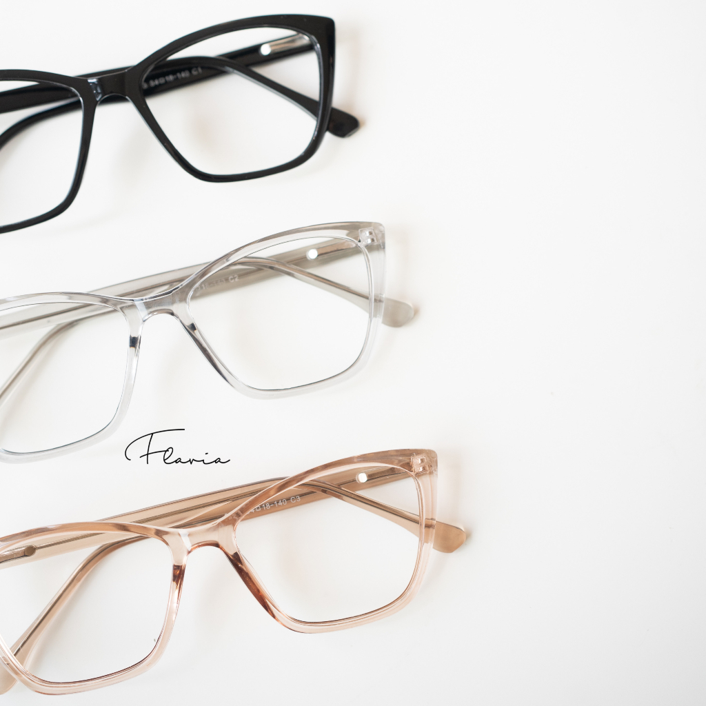 Flavia Eyewear - Kacamata Alessa Acetat (custom minus, photochromic, blueray, bluechromic dan photobrown)