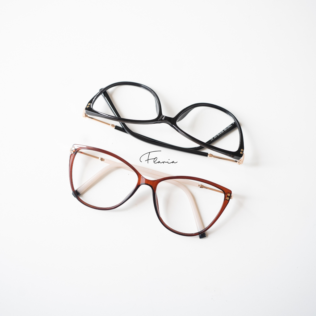 Flavia Eyewear - Kacamata Wynn Oval Acetat  (custom minus, photochromic, blueray, bluechromic dan photobrown)