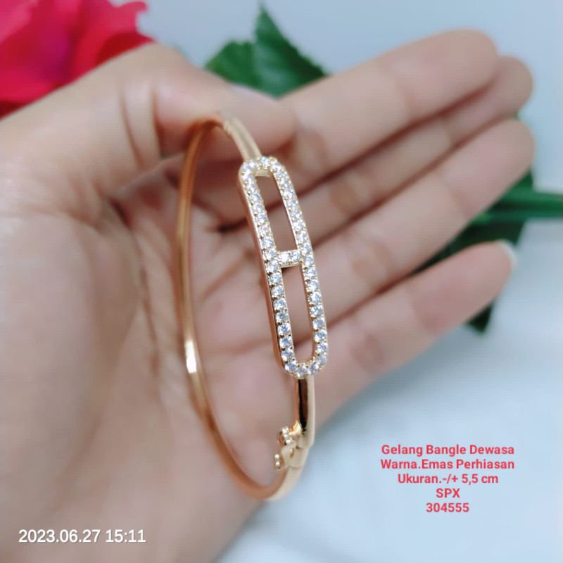 Gelang Bangle Golong Perhiasan Aksesoris Lapis Emas Terlaris Termurah Titanium Tembaga Xuping Premium