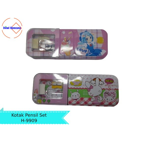 

Kotak Pensil Kaleng Set H-9909 | Tempat Pensil Kaleng