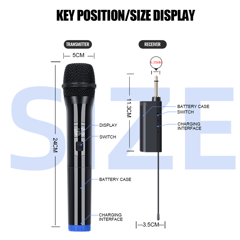 V601/V602 mikrofon nirkabelmikrofon genggam UHF FM Pasang danmainkan Peralatan Bernyanyi PeralatanAudio Hiburan Rumah