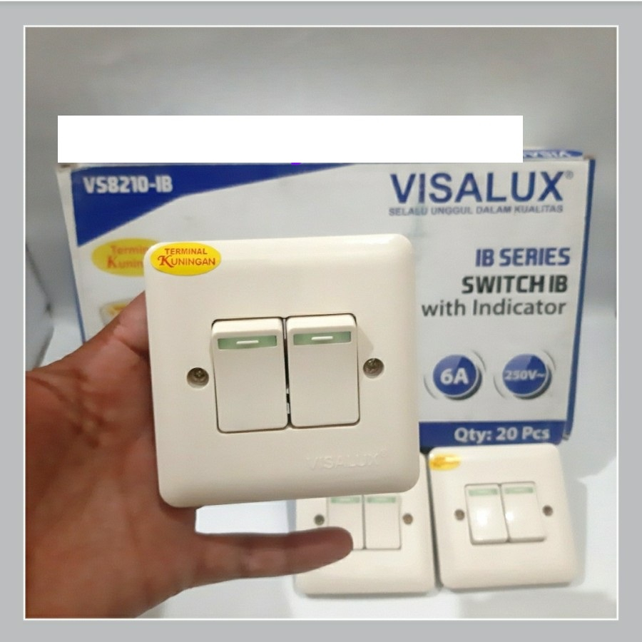 Saklar Engkel Double Inbow Saklar Seri Ganda Tanam Visalux VS-8210 IB