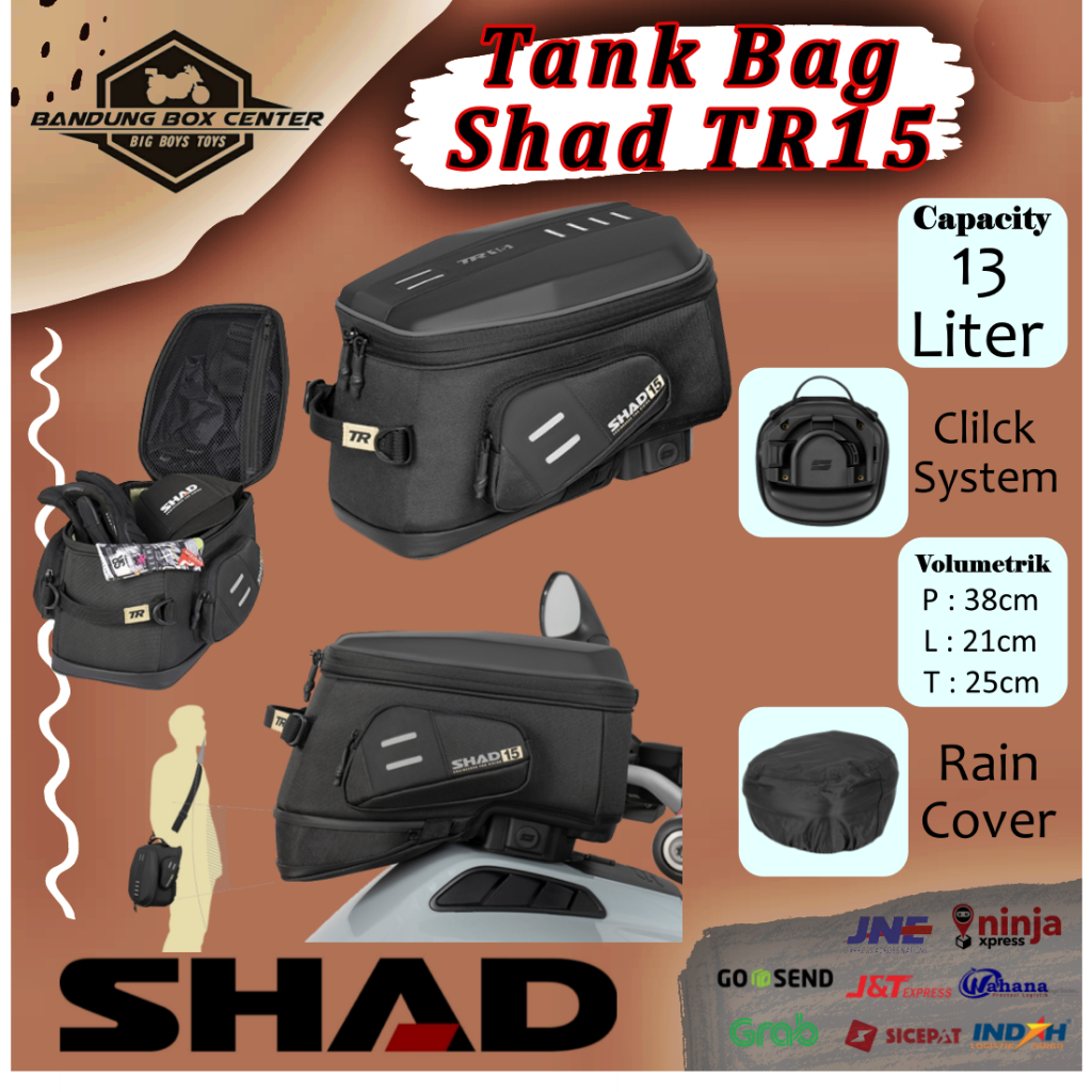 TankBag Shad E03 E09 TR15 Tas Tanki Motor Shad Tank Bag Shad Yamaha MT25 R25 TangBag Shad Yamaha R 2