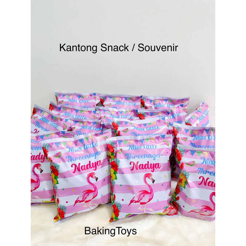 

Flamingo Snack Pouch Birthday / Kantong Souvenir Ulang Tahun