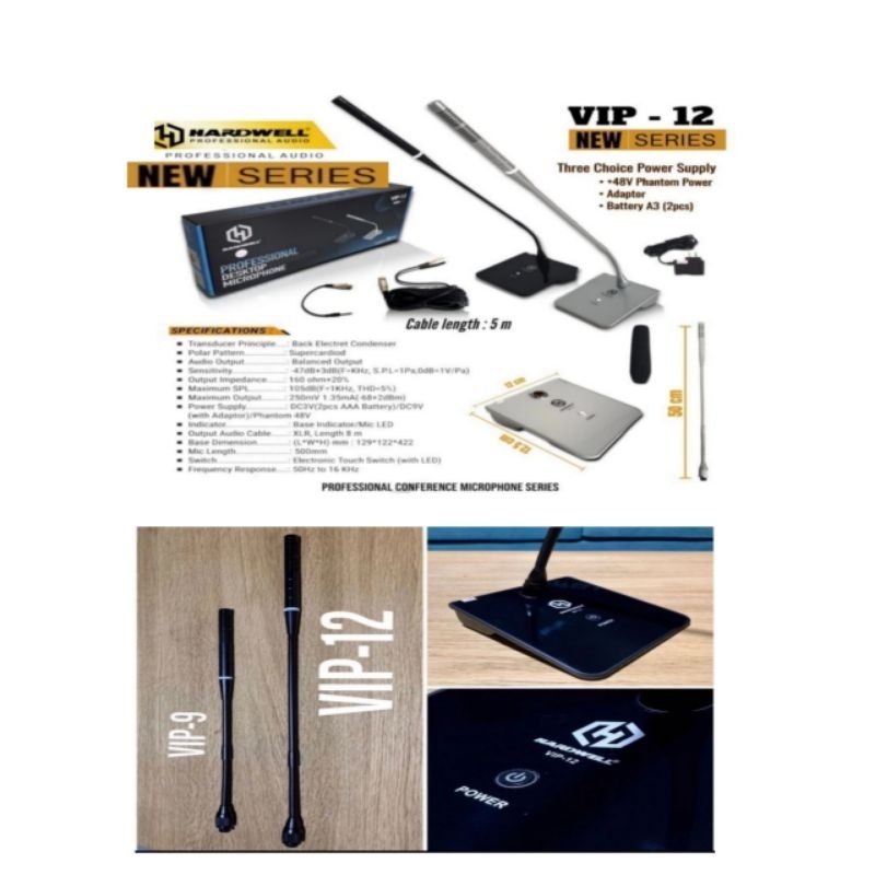 Mic kabel podium/meja Hardwell VIP 9, mic conference kabel 1 mic