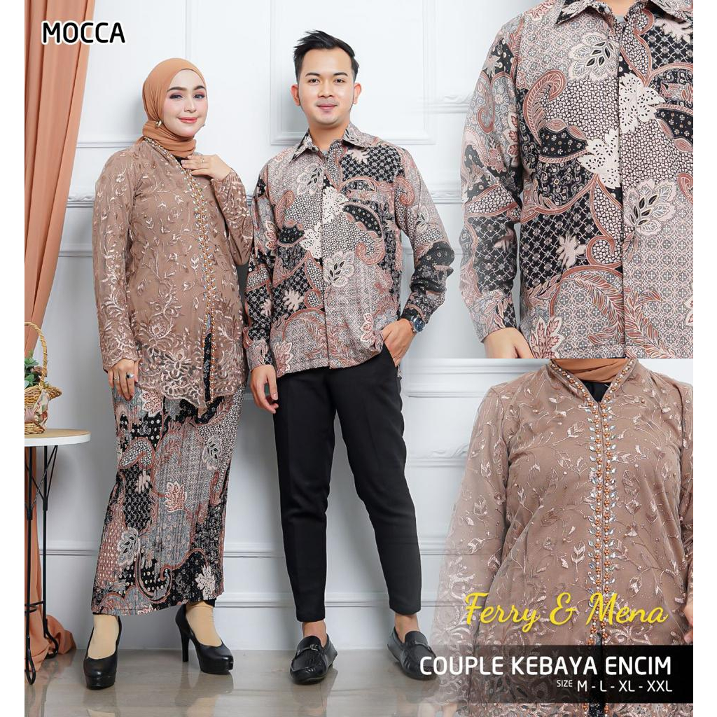 Couple Kebaya Encim Payet Modern / Kebaya Couple Lamaran / Couple Kebaya Tunangan / Kebaya Busui / Kebaya Payet Modern / Couple Kebaya dan Baju Batik