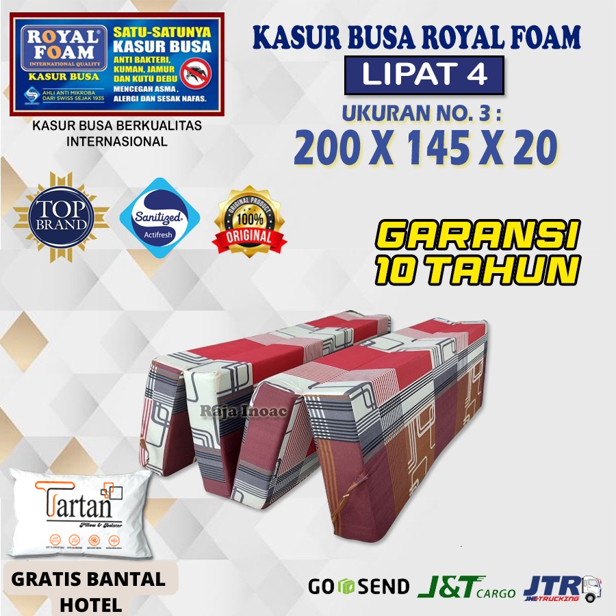 Kasur Busa Lipat ROYAL FOAM NO 3 Ukuran 200X145X20 cm Original Garansi 10 Tahun Anti Kempes - Raja Inoac