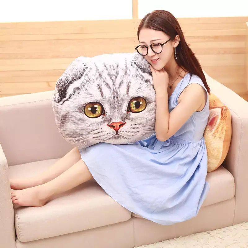 Bantal Kucing, Bantal Kepala Kucing, Cat Cushion ukuran Jumbo