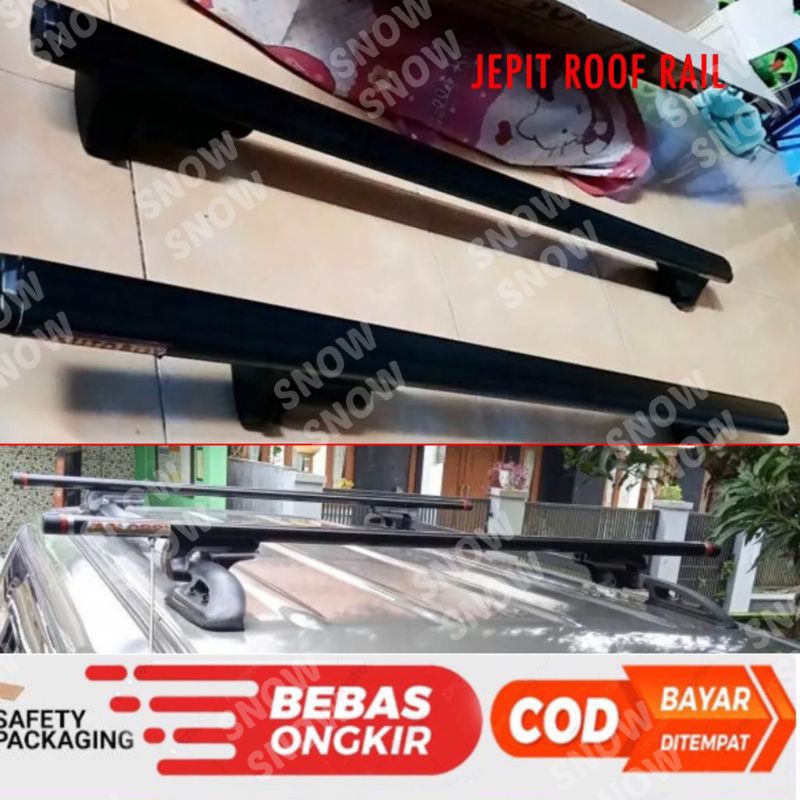 Kaki Rack Cross Bar Jepit Body / Roof Rail Mobil Universal Avanza Sigra Calya Innova Kijang Rush Terios Fortuner Ertiga Panther Brv Mobilio