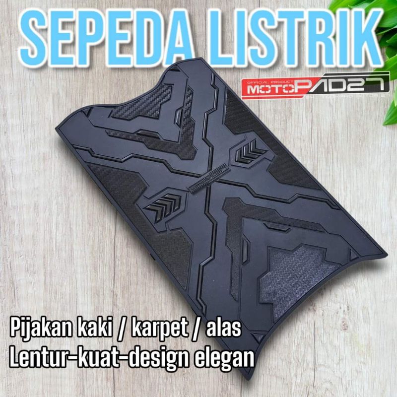 Motopad27 Karpet Sepeda listrik Karpet pijakan kaki Sepada listrik Uwinfly / df7 / df8 / goda / exotic / genio / dll / Universal semua Merek