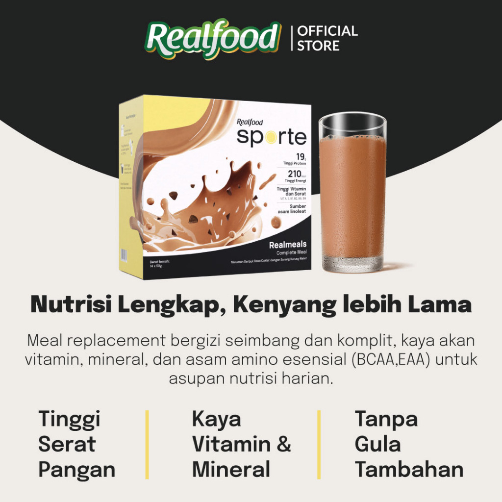 

QH Realfood Sporte Realmeals Cokelat Sereal Protein Realfood Bird Nest