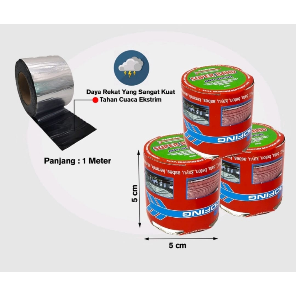 Sealtape Lakban Isolasi Anti Bocor Seng Genteng Panjang 1 Meter / lakban seng anti bocor