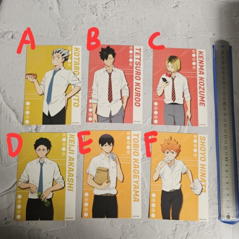 official merch postcard haikyuu hinata kageyama bokuto kuroo kenma