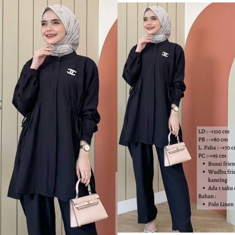 NEW ONESET TIARA LINEN PREMIUM SETELAN WANITA BUSUI TERLARIS SET POLOS VIRAL