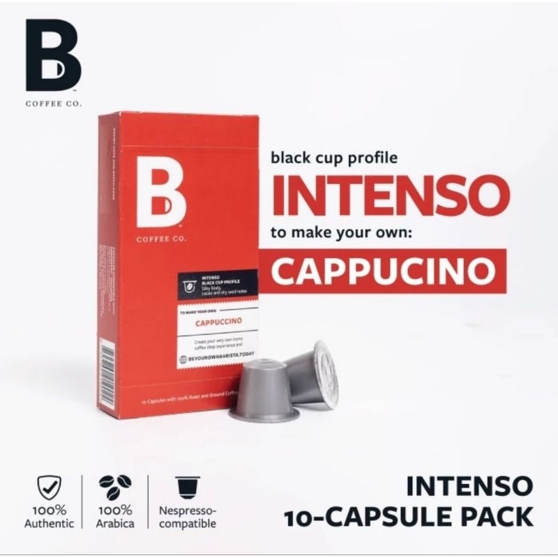 

B Coffee Co INTENSO CAPPUCCINO Coffee Capsule Nespresso Compatible Kapsul Kopi Arabica 10pcs