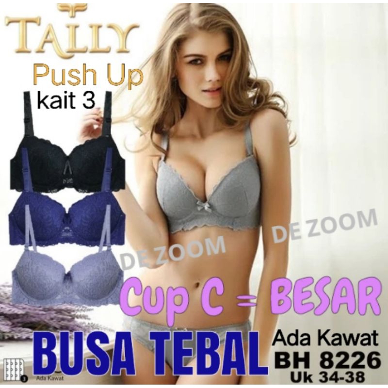 Bh Busa TEBAL Berkawat Cup Besar =C Tally 8226 Push Bra kait 3