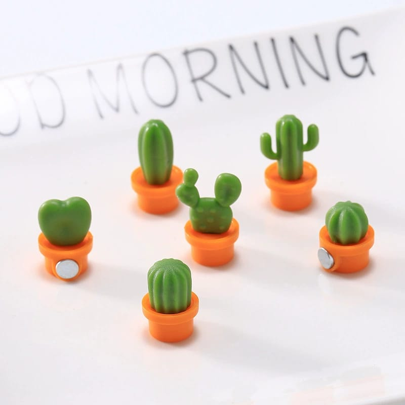 [ORGM] Magnet Kulkas Magnet Dekorasi Mini Pot Kaktus Mini 3D lucu imut set 6pc