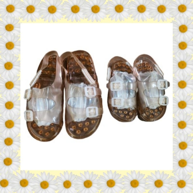 Jelly velcro dewasa/sandal wanita import/jelly shoes couple moms and kids