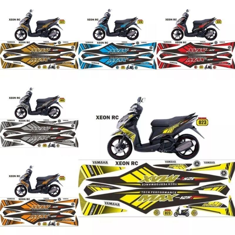 STRIPING YAMAHA XEON RC STICKER LIST BODY STIKER MIO 125i RR THAILAND XEON KARBU