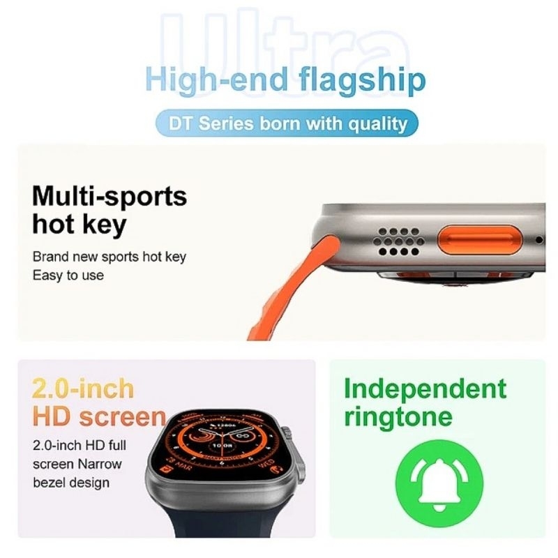 BIG PROMO GARANSI SMART WATCH DT8 ULTRA DT NO1 SERIES 8 49MM 2 INCH HD SCREEN WEAR PRO DT8 ULTRA