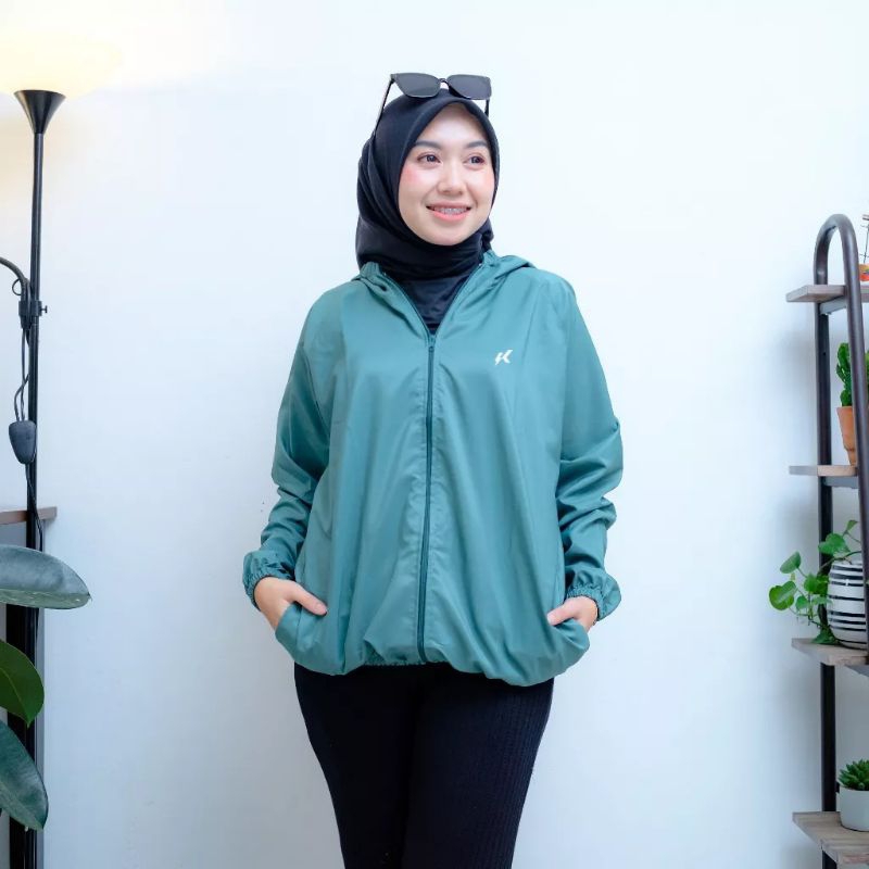 Jaket big size wanita olahraga running Outdoor