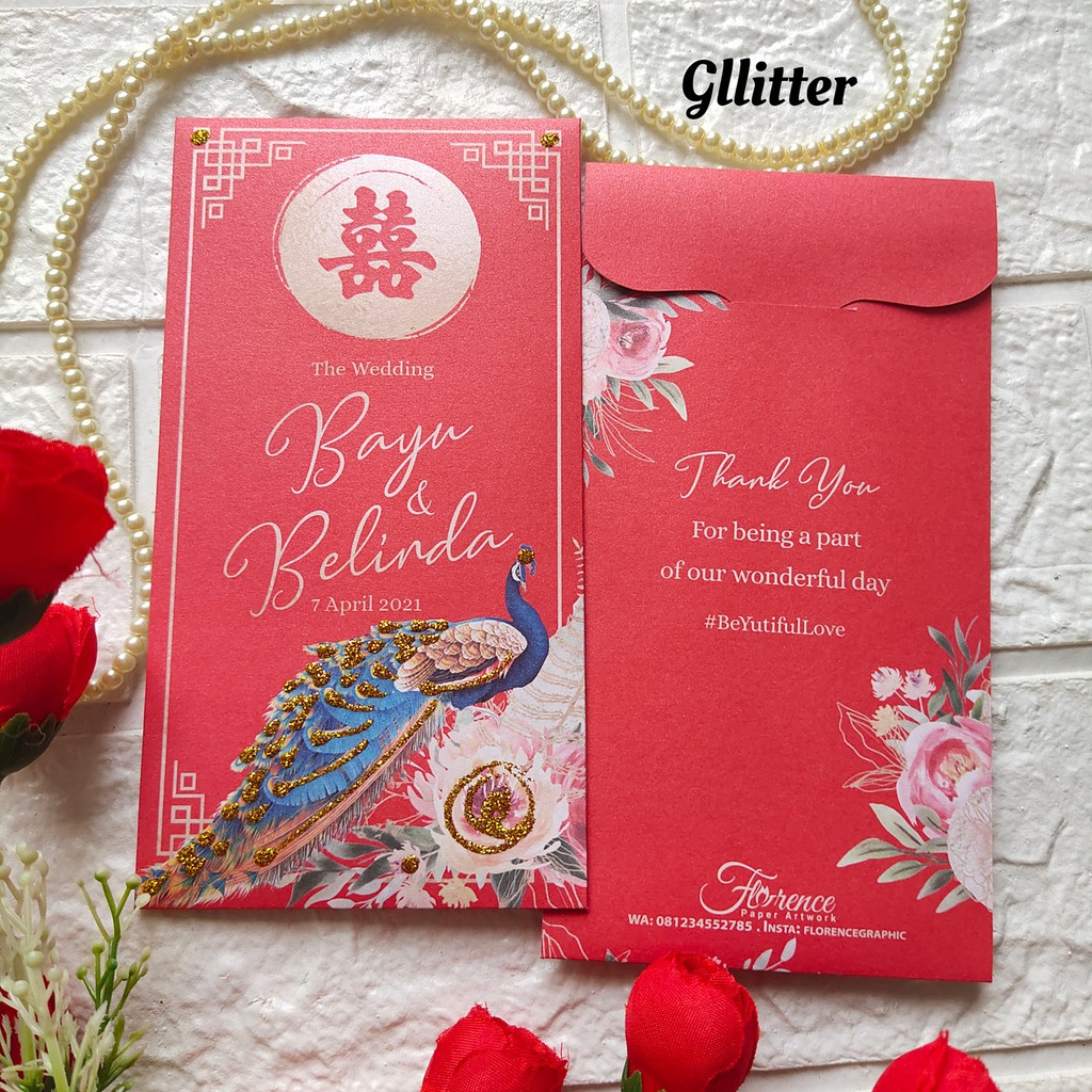 

ANGPAO Custom nama W1-50 AMPLOP HONGPAO wedding Global pernikahan bisa tulis nama - Envelope wedding