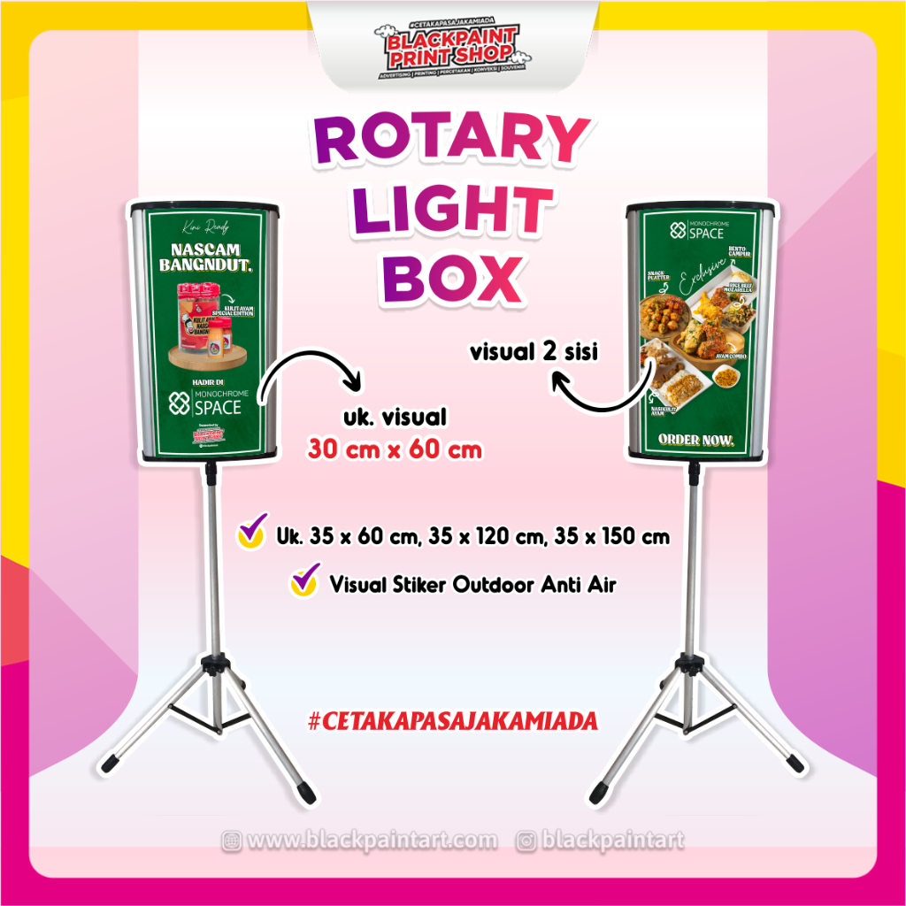Rotary Light Box / Banner Keliling / Banner / Lampu Keliling [Free Desain]