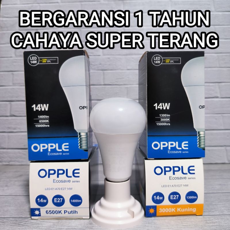 OPPLE ECOSAVE LAMPU LED BULB 5W 7W 9W 12W 14W SNI GARANSI 1 TAHUN E27 BAGUS KUALITAS TERJAMIN