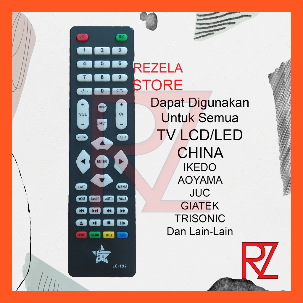 Remot TV Remote LCD LED CHINA CINA IKEDO AOYAMA GIATEK JUC SKYTRON TRISONIC Langsung Pakai Tanpa Pro