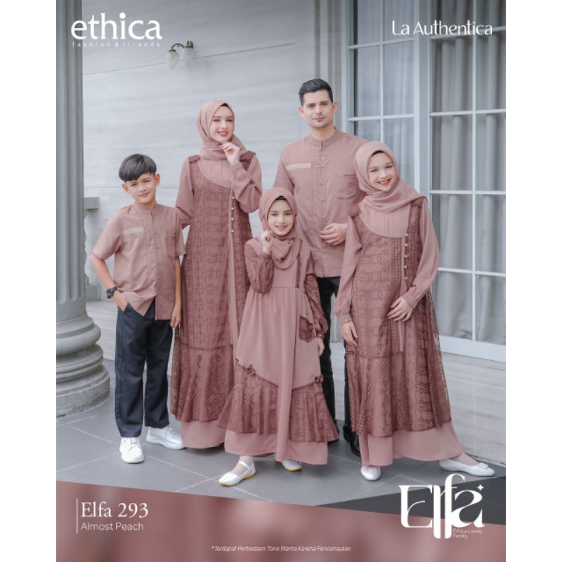 Sarimbit Keluarga Ethica 2023 Elfa 293 Almost Peach (Gamis Kagumi 296, Koko Kahfi 286, Gamis Anak Kagumi Kids 146, Koko Anak Kahfi Kids 203)